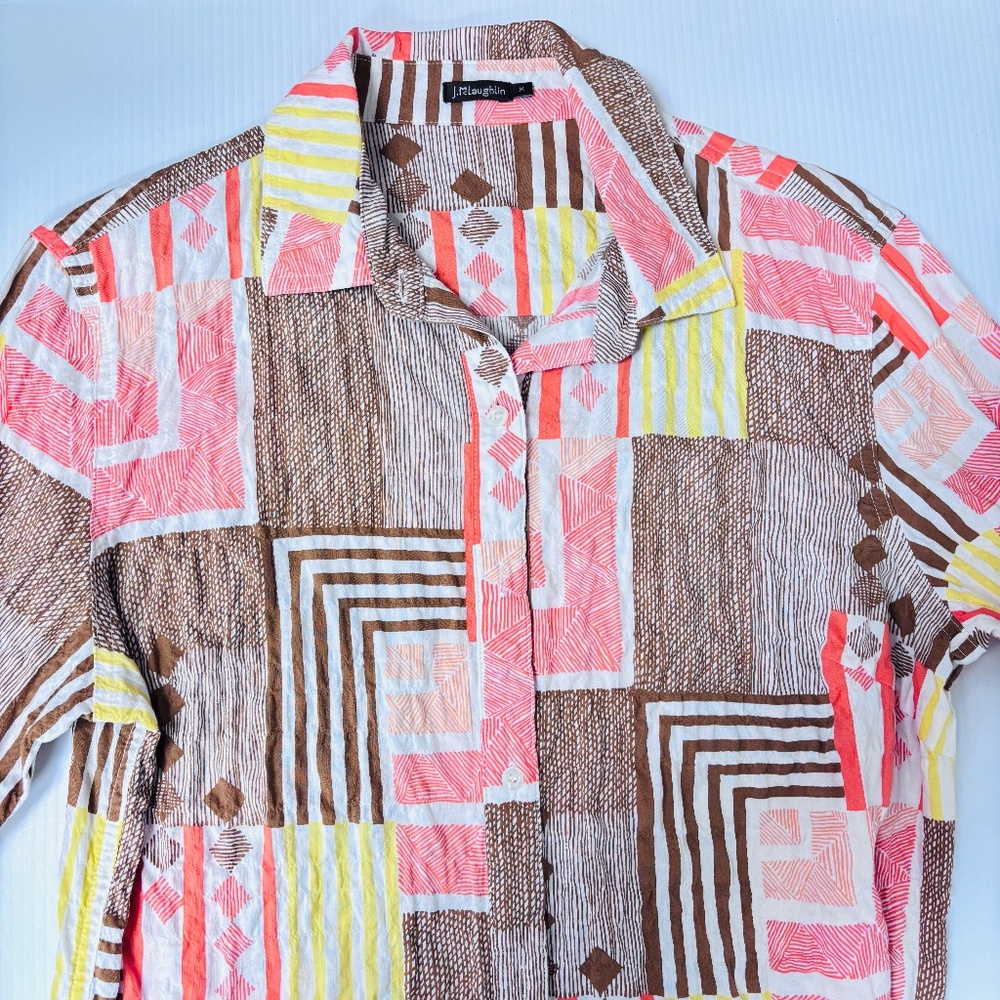 J. MCLAUGHLIN LADIES BUTTON DOWN PATTERN. SIZE M - image 1